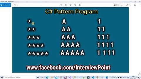Star Pattern Program in C#.Net | Interview Pattern Programs in C# | Interview Point
