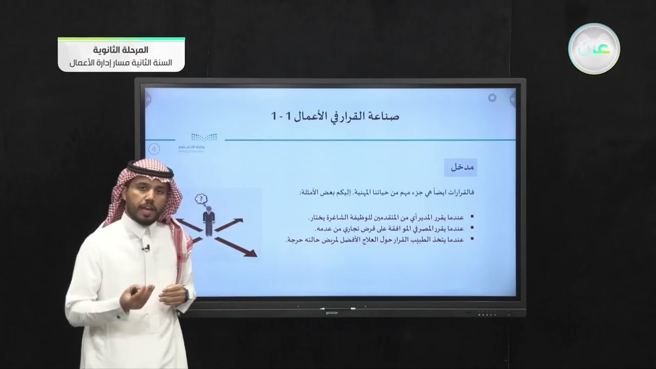تمهيد لمقرر صناعة القرار في الأعمال - صناعة القرار في الأعمال (1-1) - مسار إدارة الأعمال