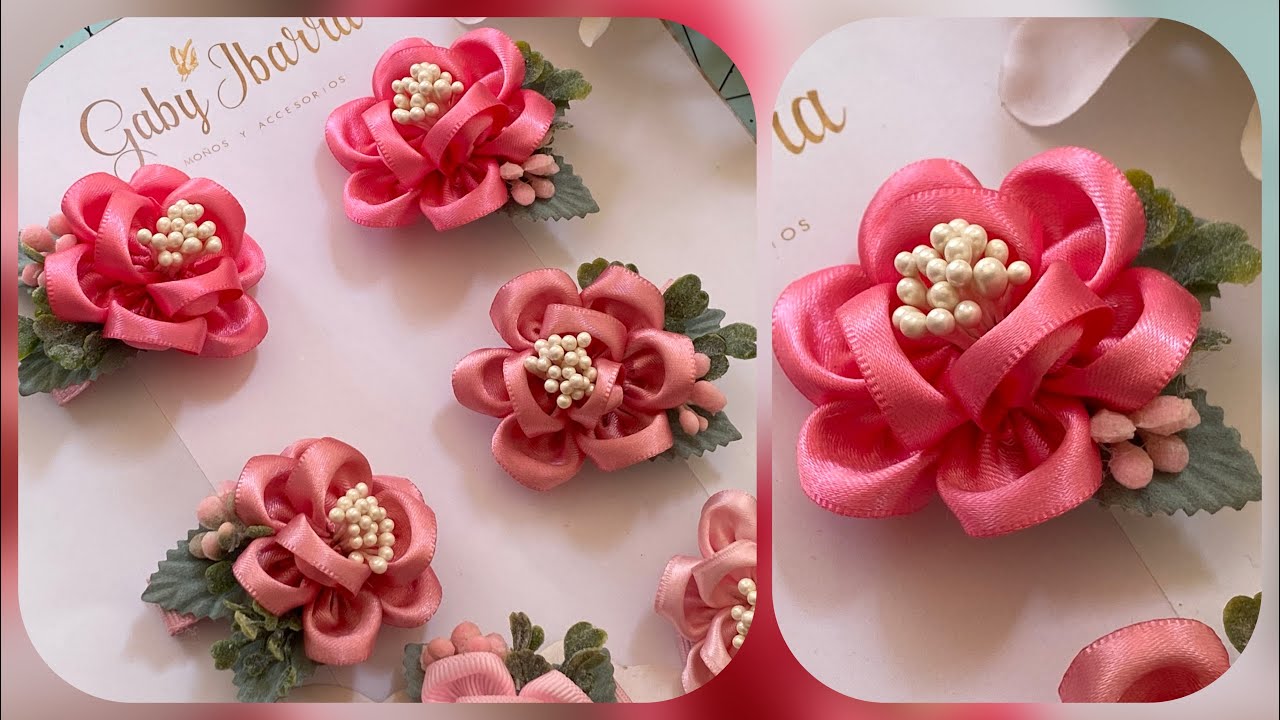 Flores de listón en Par para coletas