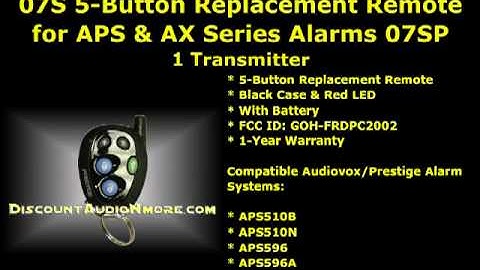 07S $29.95 Free Shipping Prestige 5-Button Replacement Remote for APS & AX Series Alarms 07SP