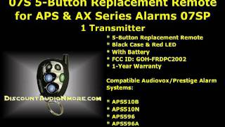 07S $29.95 Free Shipping Prestige 5-Button Replacement Remote for APS & AX Series Alarms 07SP