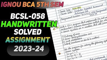 BCSL-058 Handwritten Solved Assignment 2023-24 || IGNOU BCA 5th Semester Handwritten Assignment 2023