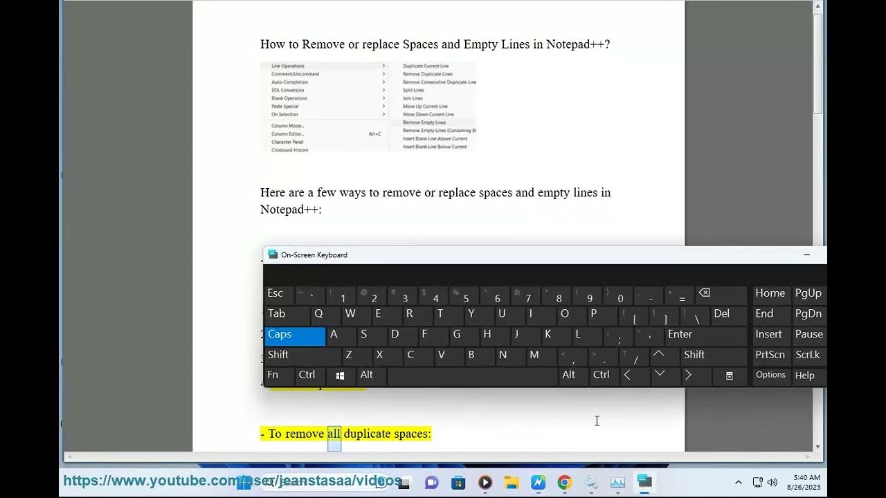 Remove or replace Spaces and Empty Lines in Notepad++ YouTube