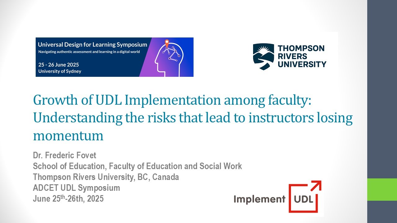 ADCET UDL Symposium 2025: Growth of UDL Implementation among faculty