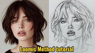 Loomis Method Portrait Face:How to Draw a Face beginners tutorial