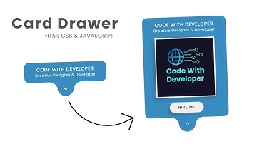 Animated Profile Card Drawer UI Design using Html CSS & Javascript