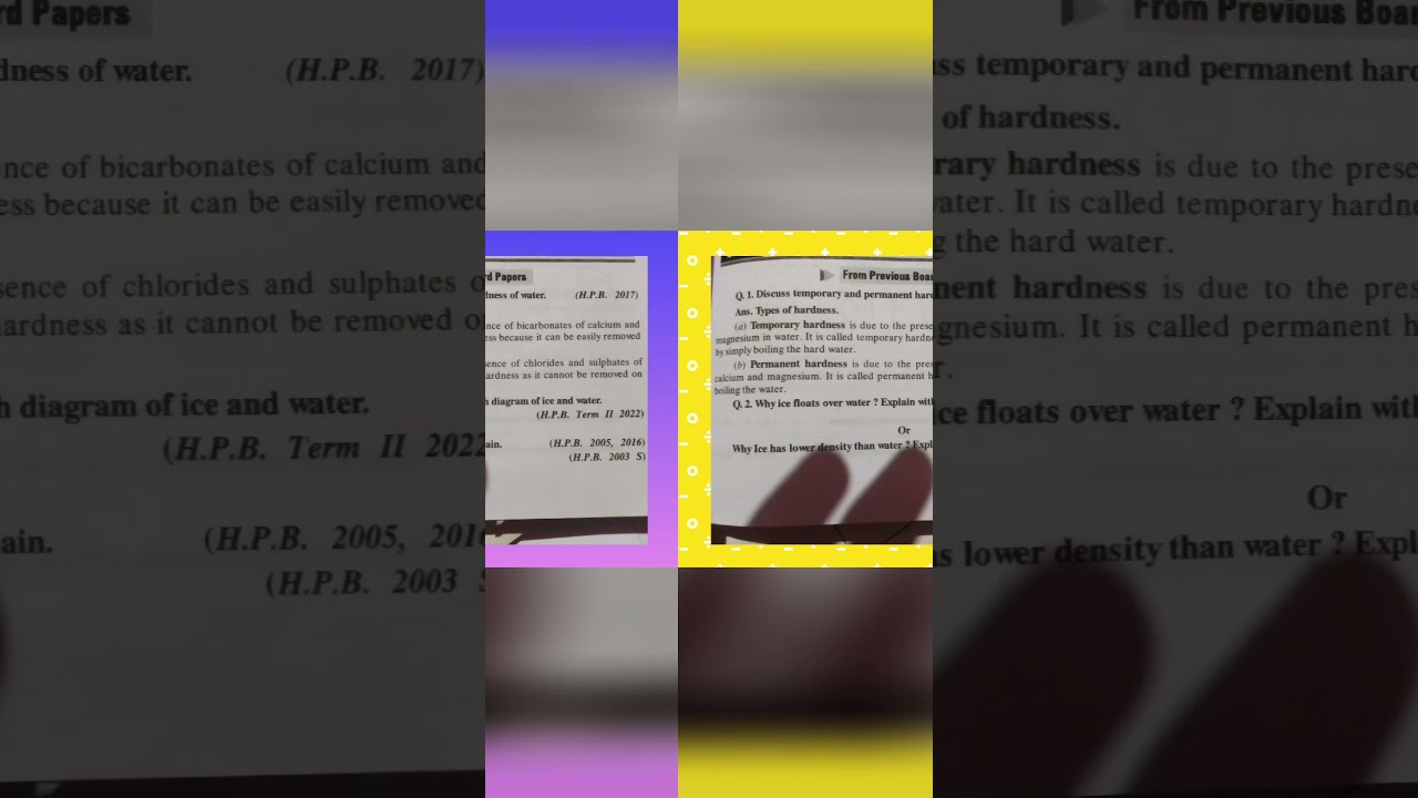 Class +1,chemistry,important question diff between temporary and permanent hardness of water