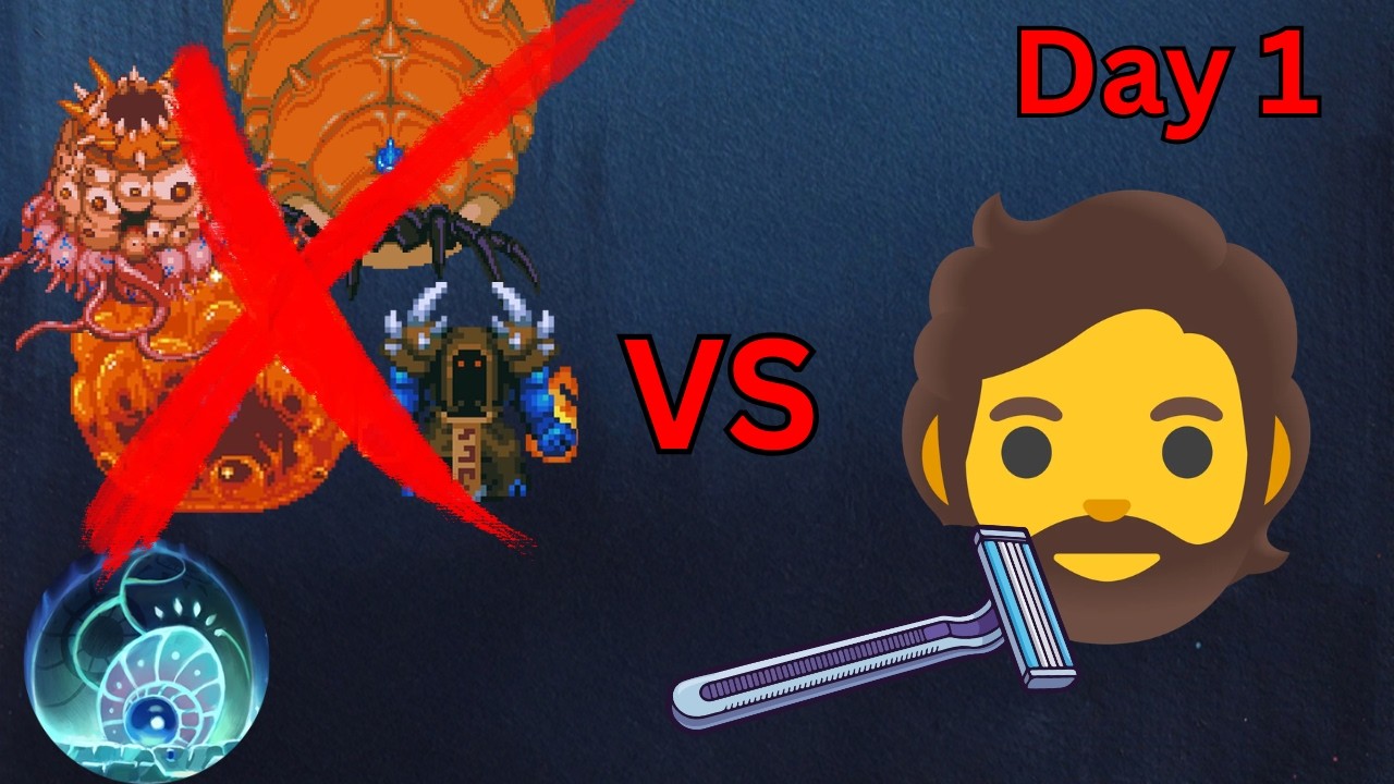 Beating EVERY BOSS in Core Keeper or I Shave my WHOLE BEARD: Day 1!