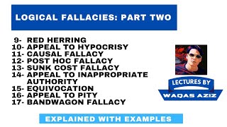 Logical Fallacies: Part Two | Lectures by WaQas AzIz