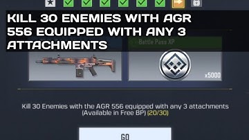 KILL 30 ENEMIES WITH AGR 556 EQUIPPED WITH ANY 3 ATTACHMENTS RIFLE STREAMROLLER CALL OF DUTY MOBILE