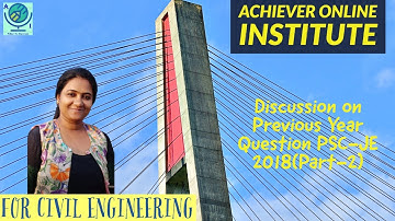 Discussion on Previous Year Question Paper | PSC-JE 2018 | Part-2 | Civil Enineering|