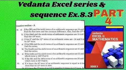class 9 Vedanta Excel in mathematics | series and sequence solution | ex 8.3 part 4