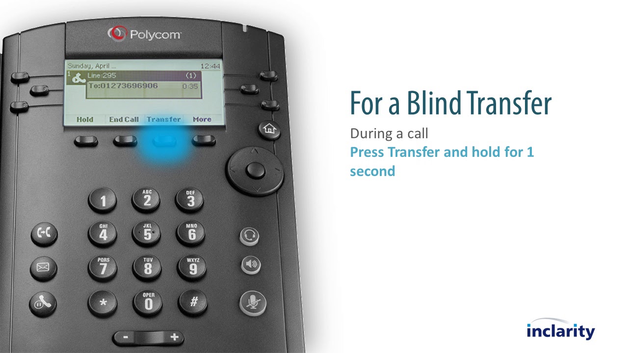 Inclarity Polycom VVX300 Transferring a Call