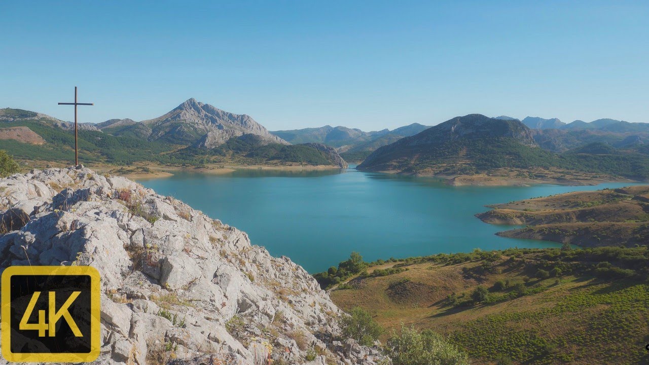 Embalse del Porma y área recreativa de Valcabrero, Boñar,León. Castilla y León  4K.