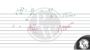 For an electron accelerated from rest through a potential \( V \), the de Broglie wavelength ass...