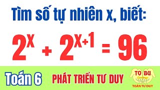 Tìm số tự nhiên x, biết: 2^x+2^(x+1)=96 | Ôn giữa HKI Toán 6 Phenikaa 2025-2026