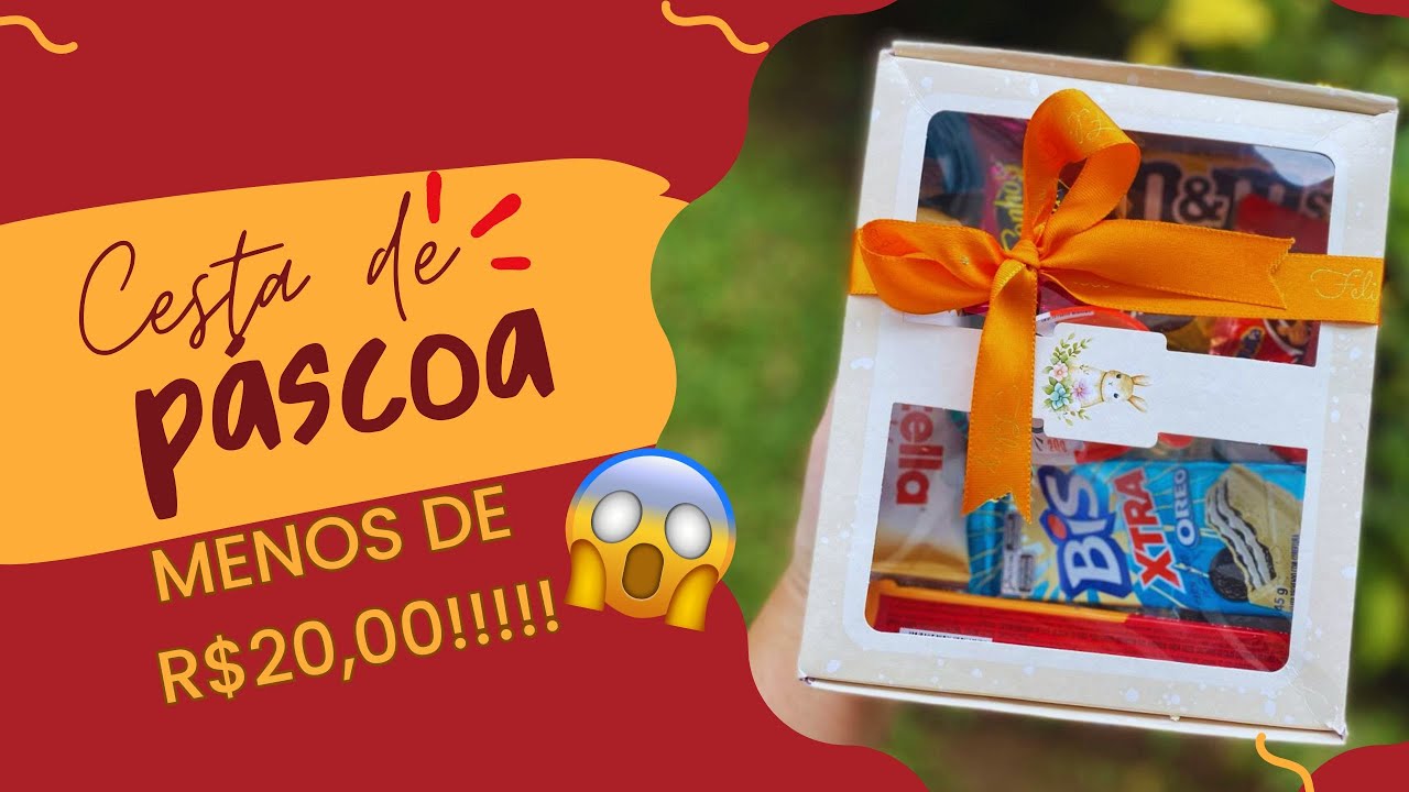 COMO MONTAR CESTA DE PÁSCOA FÁCIL E BARATA - MENOS DE R$20,00 😱