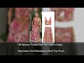 HH Women Printed Skirt Set Open V-Neck Sleeveless Knot Decoration Short Top+Fashion High Waist