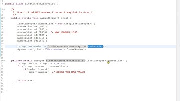 HOW TO FIND MAX  NUMBER FROM AN ARRAYLIST IN JAVA