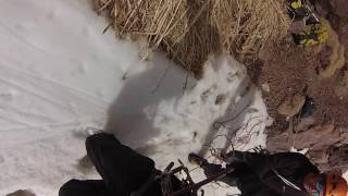 Morocco Ice Climbing - Abseiling from Abalakov thread