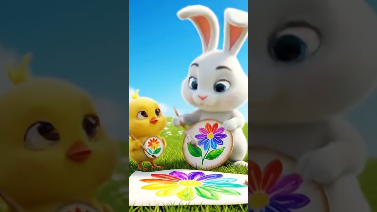 Bunny & Chick’s Rainbow Paint Magic! 🌈🎨 | Fun Cartoon Story for Kids 🐰🐤 