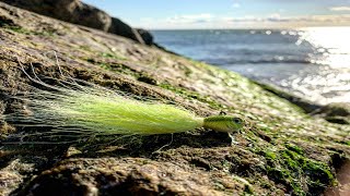 LONG ISLAND Jetty Fishing for Striped Bass with BUCKTAILS
