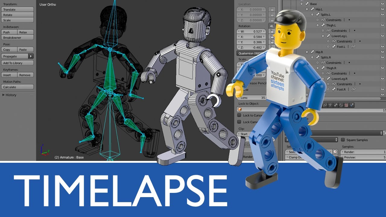 Lego Rigging Blender LEGO Technic figure - modelling and rigging - YouTube