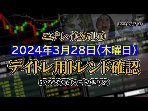 2024-03-28 ：ニチレイ(2871.T)　5分ろうそく足株価チャート
