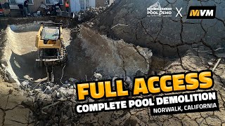 Swimming Pool Demolition in Norwalk, California/ Full Access Complete Demolition