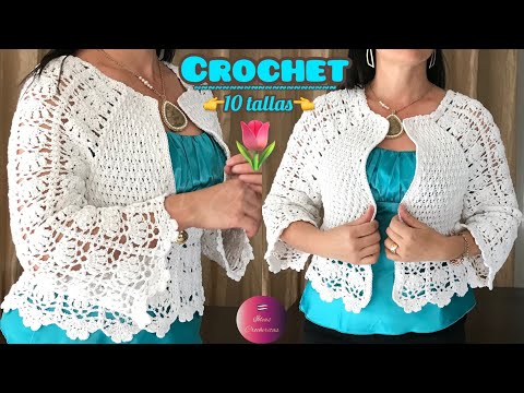 Suéter a Crochet Sweater, abrigo, tejido a ganchillo- todas las tallas paso a paso