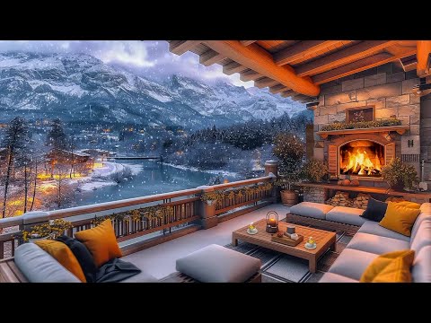 Winter Jazz Relaxing Music with Cozy Hillside Coffee Shop | Smooth Jazz Instrumental Music to Relax