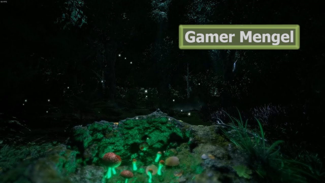 FlowScape ~ Relaxing Woodland with Mushroom Glade in Night-Time with Nature Sounds