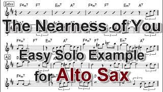 The Nearness of You - Easy Solo Example for Alto Sax