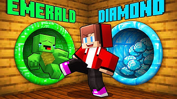 Mikey Emerald vs JJ Diamond Slide Battle in Minecraft (Maizen)