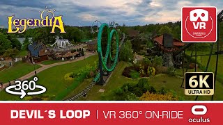 DEVIL´S LOOP 360 - extremely worst VR Roller Coaster on-ride POV - Legendia Poland Theme Park 360°