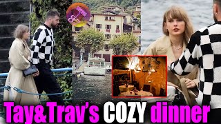 Travis & Taylor's cozy dinner by candlelight & falling rain at Locanda La Tirlindana