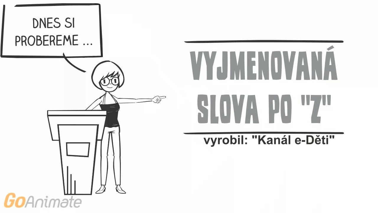 Český jazyk Vyjmenovaná slova po Z Animované výukové HD video