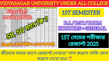 Vidyasagar University 1st sem result date 2025 | Vidyasagar University 1st semester result check