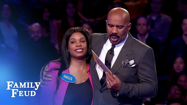 199 points! Halle needs ONE POINT for $20,000! | Family Feud