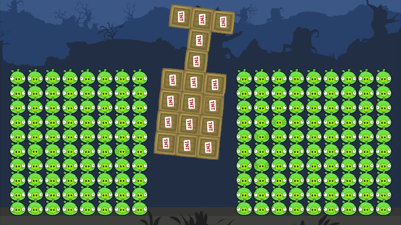 Bad Piggies - NUKE ATOMIC BOMB AND NUCLEAR MISSILE ON 1000 PIGGIES!!