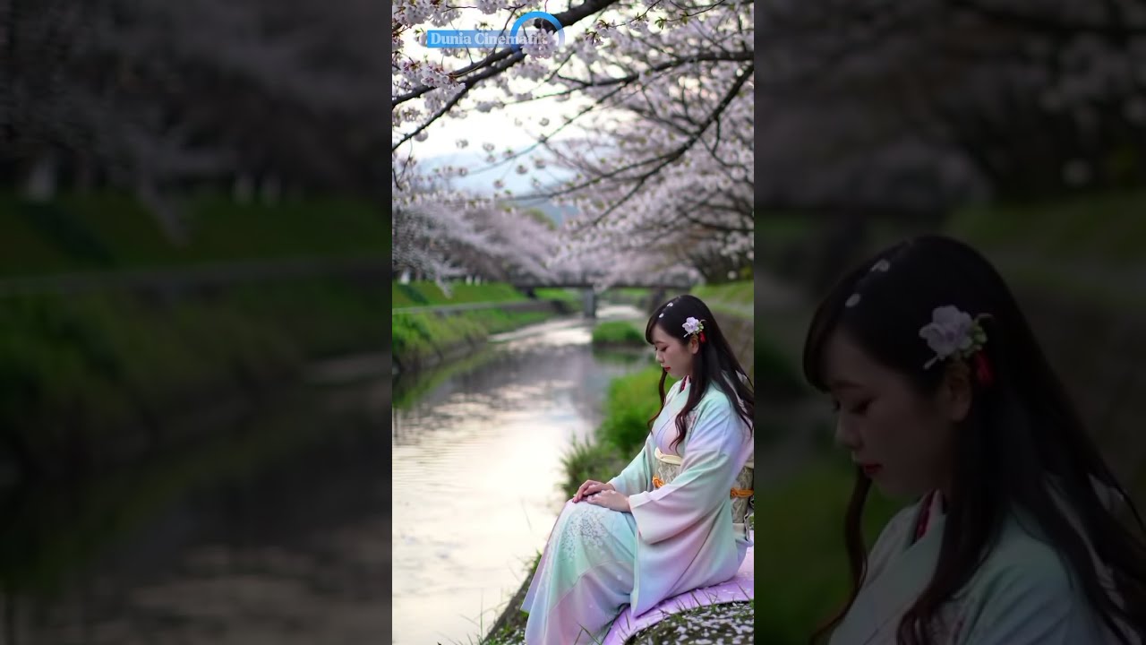 A Girl Sits Beneath Blooming Cherry Tree Petals Falling Gently Into Her Lap Trending Shorts