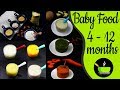 11 Baby Food Recipes For 4 -12 Months | Homemade Cerelac | Veg Puree  | Fruit Puree For Babies