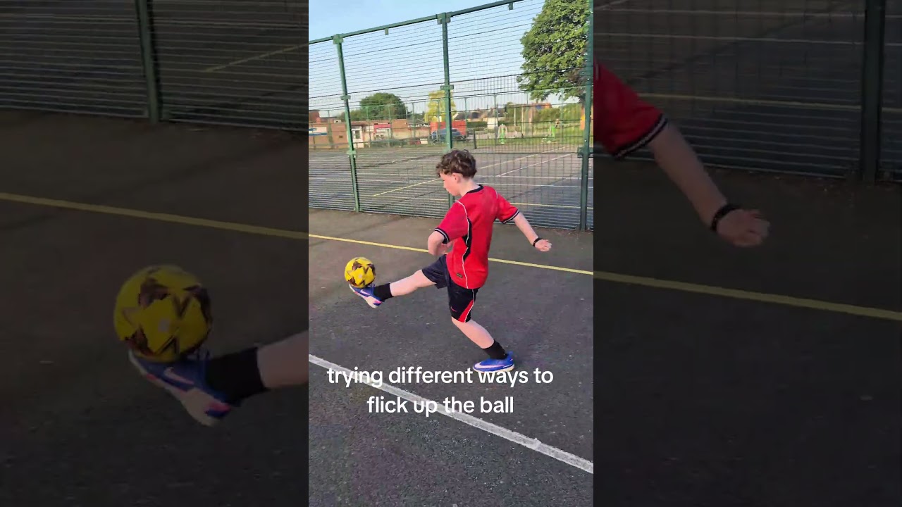 Trying different football flick ups. #football #kidsfootball #practicemakesperfect #kidssoccer