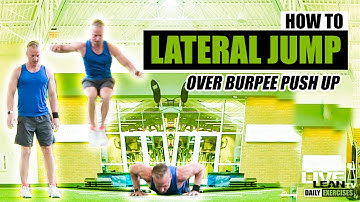 How To Do A LATERAL JUMP OVER BURPEE PUSH UP | Exercise Demonstration Video and Guide