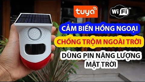 Cảm biến hồng ngoại chống trộm ngoài trời Wifi TUYA có còi hú dùng pin năng lượng mặt trời đa năng