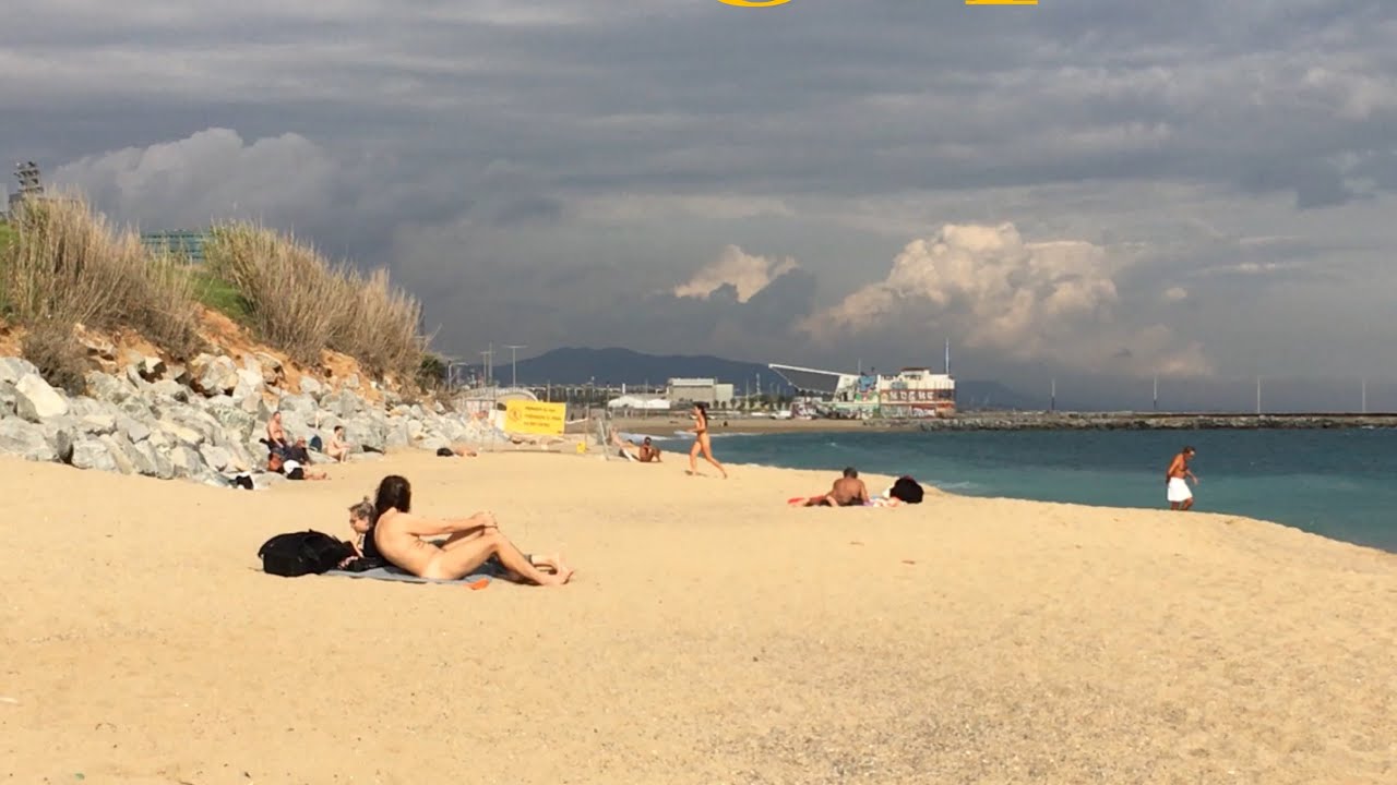 Platja de la Mar Bella is a Nudist Beach in Barcelona Spain - No Crowd in Oct 29 pic