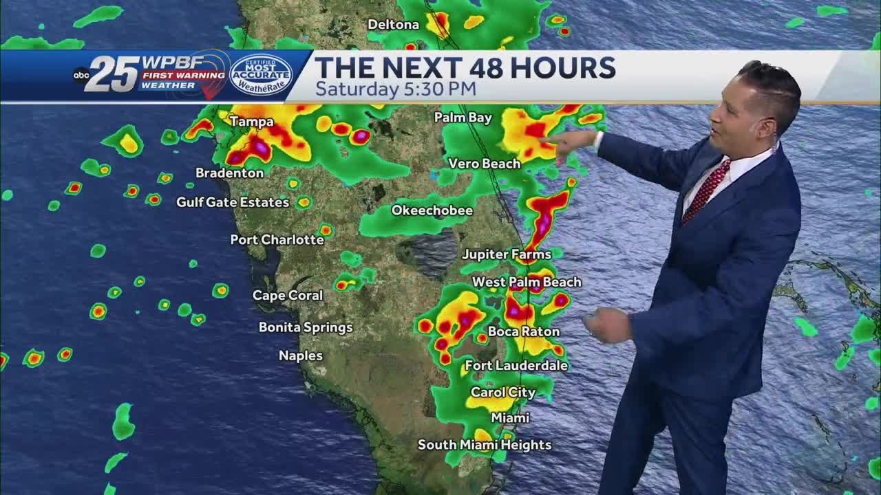 Scattered storms expected on Saturday - YouTube