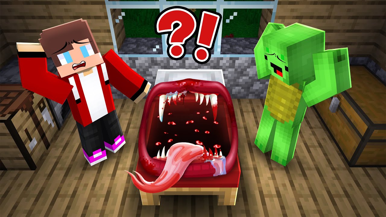 Myzen and Mikey are attacked and nearly eaten by a bed monster in