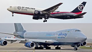 LIEGE AIRPORT PLANESPOTTING DEC 2023 - SF AIRLINES BOEING 767 GO AROUND AND CLASSIC BOEING 747-200