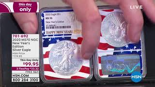 2020 Silver Eagle NGC MS70 Limited New Year/'s Edition in Flag Core Label